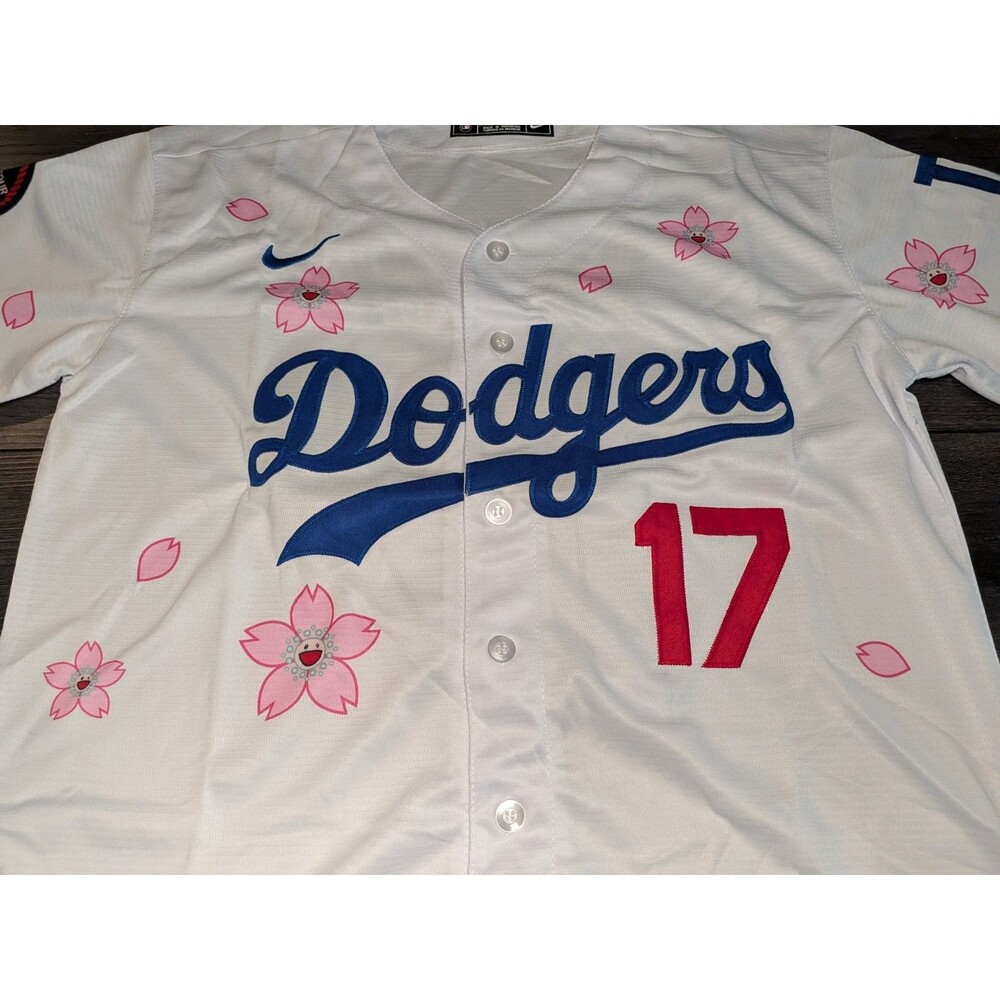 Shohei Ohtani #17 White Tokyo Series Cherry Blossom Stitched Dodgers Jersey XL - Picture 2 of 4